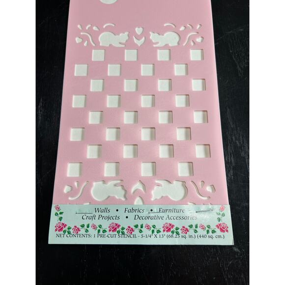 90s Vintage- Stencil Magic by Delta checkerboards Cats- No. 95 411 0012 NWT - Picture 4 of 7